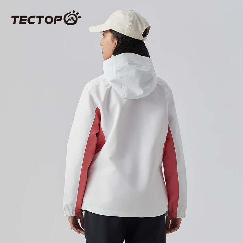 探拓(TECTOP)户外服两件套男女三合一可拆卸抓绒衣内胆户外登山防风保暖外套 【女款】白色/两件套 3XL