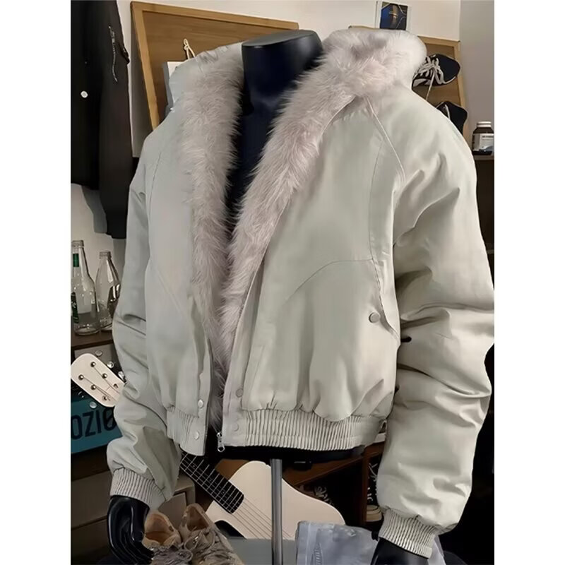 班豹宾棉服座山雕外套男秋冬季2026新款cleanfit毛领加厚羽绒连帽棉衣服 黑色 XL 120-145斤加购优先发货