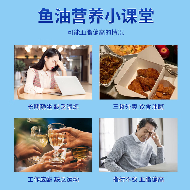 仁和深海鱼油omega3中老年成人DHA鱼油辅助降血脂EPA高纯含量软胶囊 60粒*3瓶 (辅助降血脂)