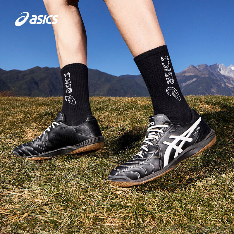 亚瑟士（asics）足球鞋男新款CALCETTO WD 9宽楦平底IC休闲德训鞋 1113A073-001黑色 42