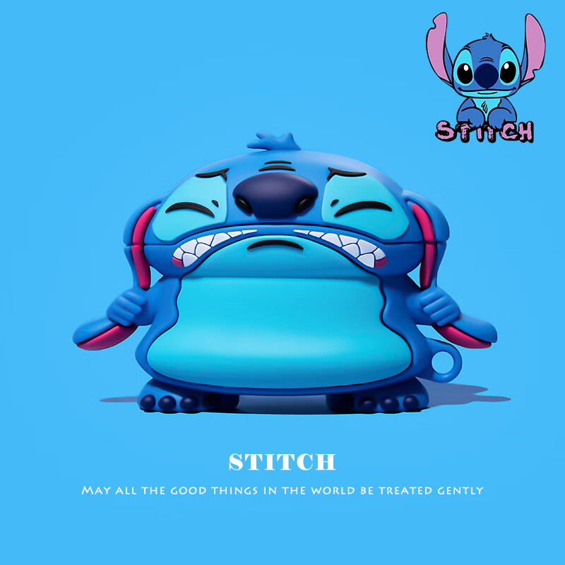 岚亨 卡通史迪仔太空鸭airpodspro2无线蓝牙硅胶防摔耳机壳airpods3