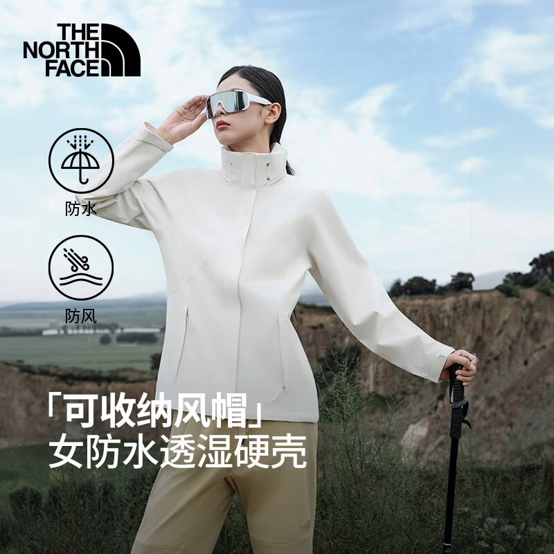 北面（The North Face）冲锋衣女户外运动防风连帽外套夹克单层 8GGF QLI M