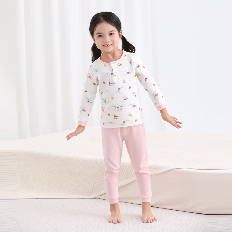 丽婴房【5A抗菌】儿童家居服套装儿童内衣套装两粒扣套装2026秋季新款 【100%棉】英伦小狗 90 cm【建议1-2岁】