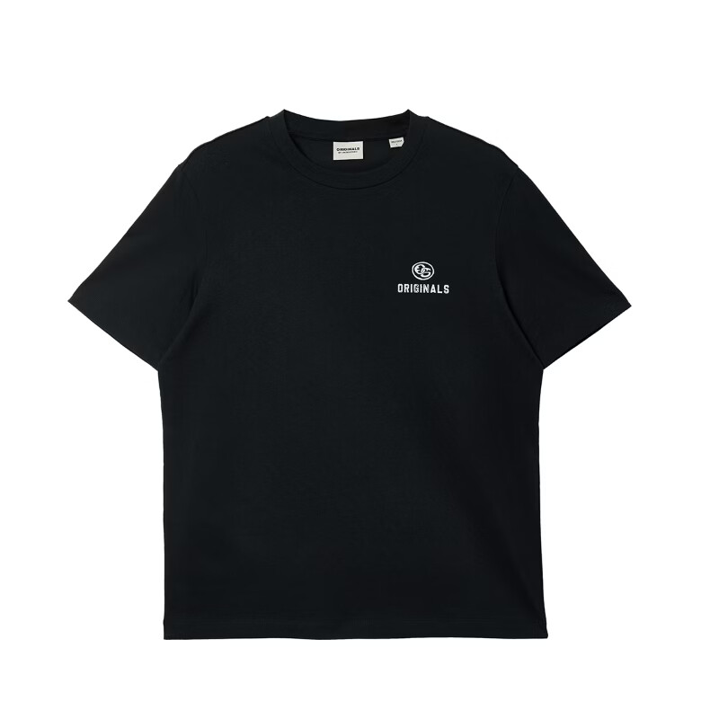 杰克·琼斯（JACK&JONES）男装夏季短袖T恤合集 226201185E43纯黑色 常规 S （170）