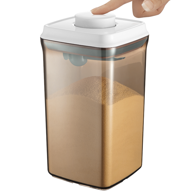 安扣婴儿米粉储存盒防潮密封罐奶粉罐装奶粉盒 便携 外带 茶色2L