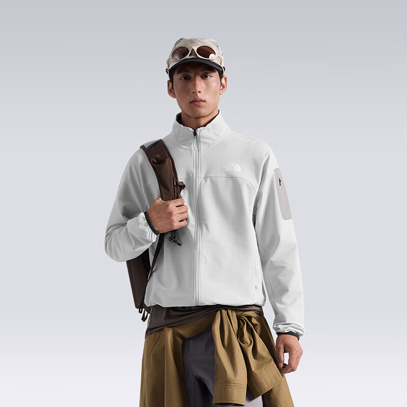 北面（The North Face）户外男防风防泼水运动软壳衣抓绒弹力外套 8DG2 P48 XL