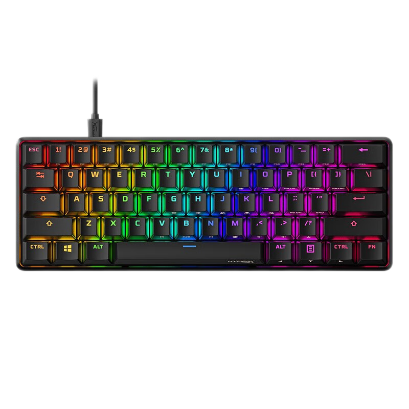 極度未知（HYPERX）游戲機械鍵盤起源RGB電腦有線鍵盤usb接口辦公鍵盤 【阿洛伊起源60】RGB燈效丨水軸丨61鍵