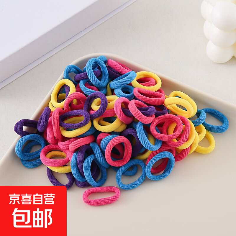 皮筋发圈女童扎头气质头饰高弹力成人发绳发饰简约ins毛巾圈头饰 随机颜色5根装