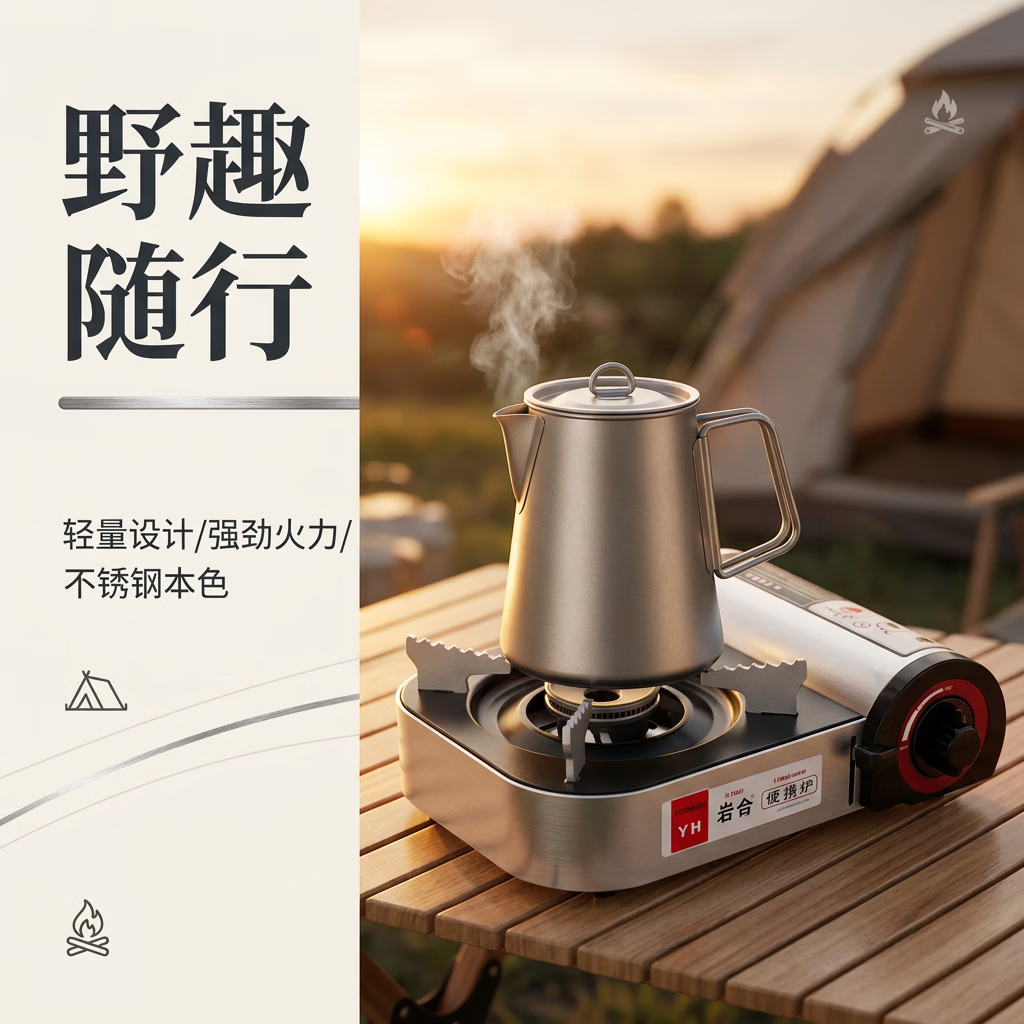 岩合气罐迷你卡式炉 户外便携燃气灶 家用火锅卡磁炉野餐露营防风炉具 MINI卡式炉【主推款】+厚手提袋