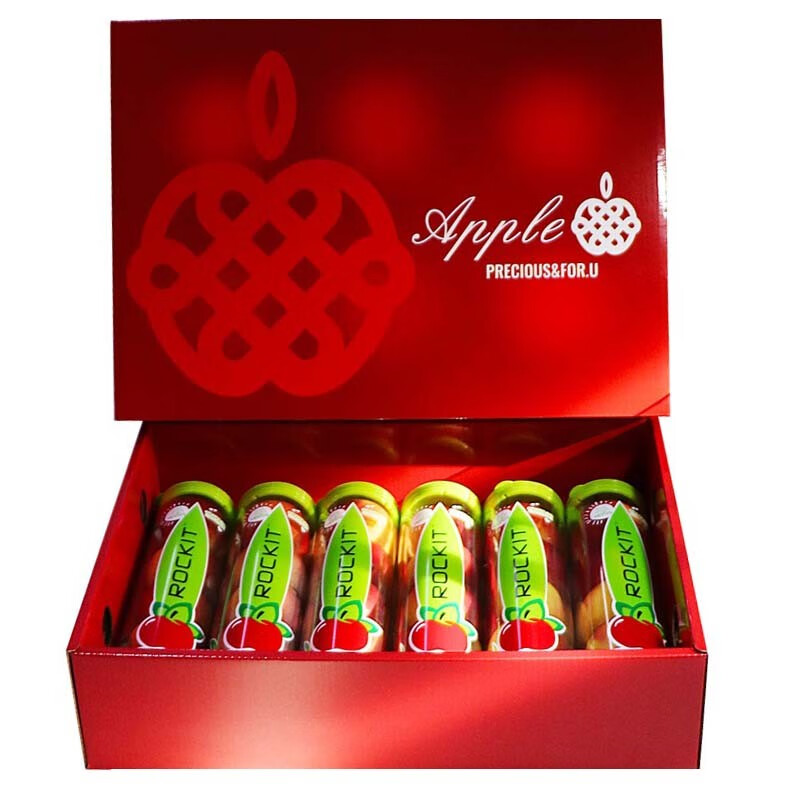 乐淇新西兰进口Rockit火箭苹果当季乐淇小苹果新鲜水果礼盒 6筒礼盒装