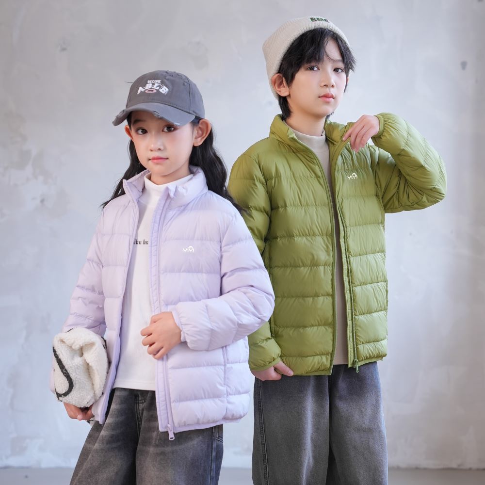 奕旗【校服神器】儿童羽绒服轻薄款中大童秋冬季内搭外穿保暖立领外套 粉红色 175