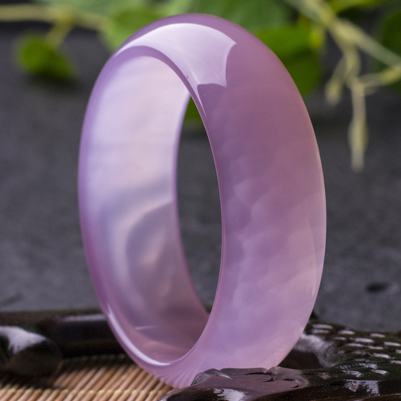 芳北怡加宽加厚冰种冰花芙蓉玉手镯 粉玉髓宽版西安石镯子 不方便测量