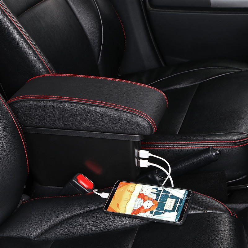 贝涵2021款新威驰扶手箱2017款2014丰田威驰fs致炫2019款专用中央手扶 真皮款【面板伸缩+USB】黑色黑线 USB【快充款】