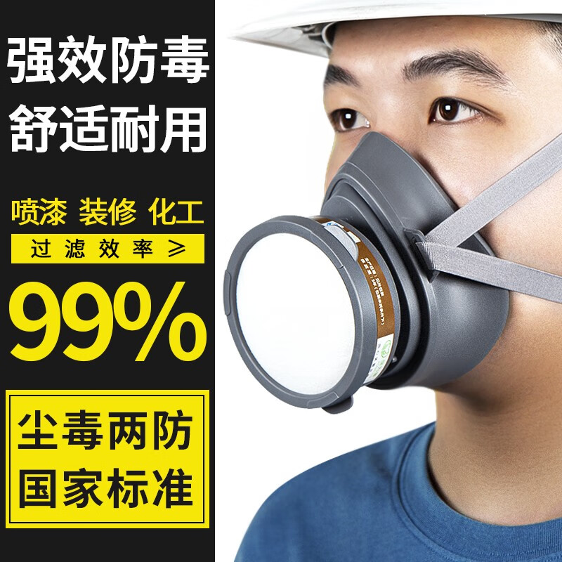 面具硅胶橡胶工业粉尘过滤棉口罩可水洗舒适型 防尘防毒套装(含滤棉)