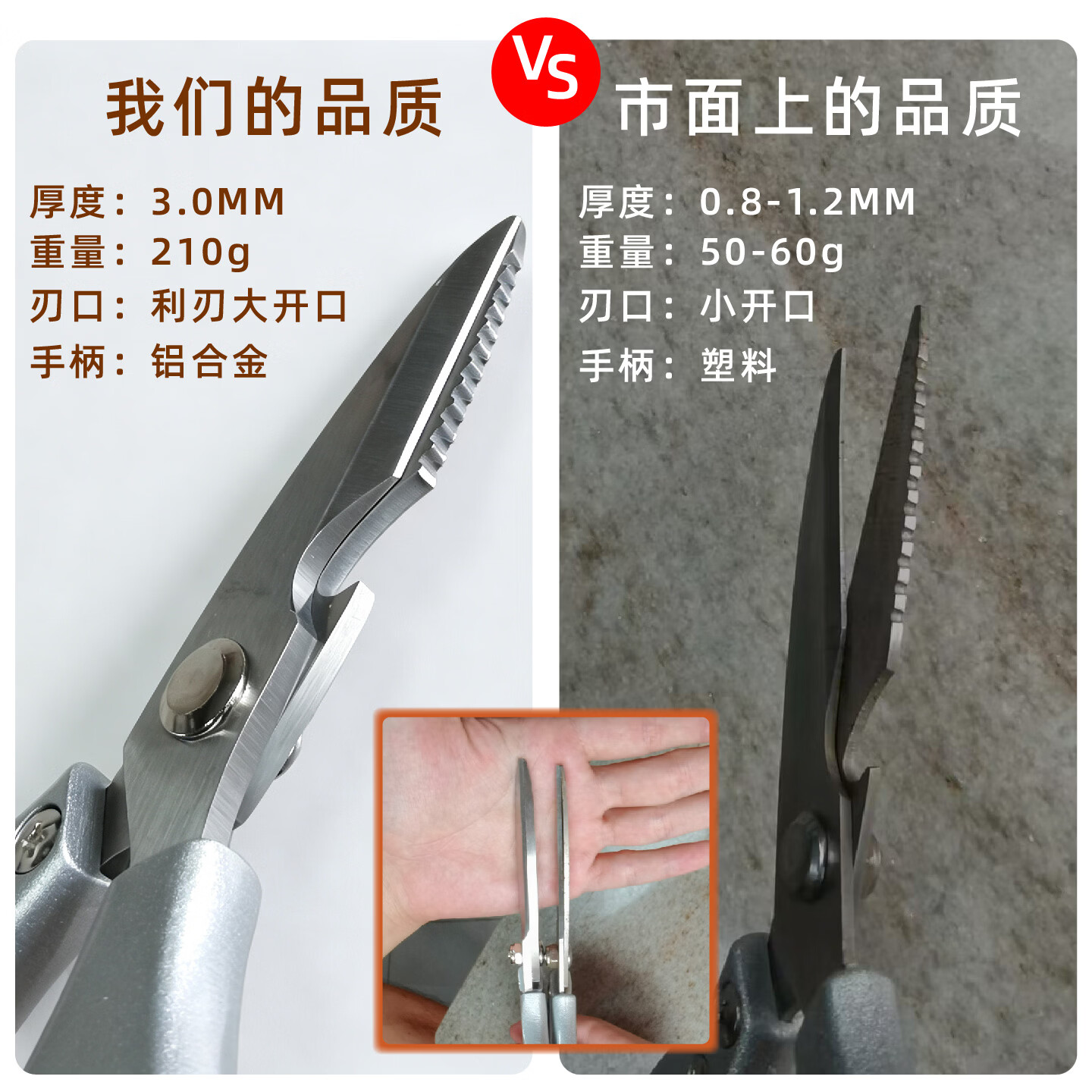 钛金熊(Tibear)大牌专卖厨房强力鸡骨剪三合一削皮刀套装刨子 (Tibear)SK7【黑刃】+六合一