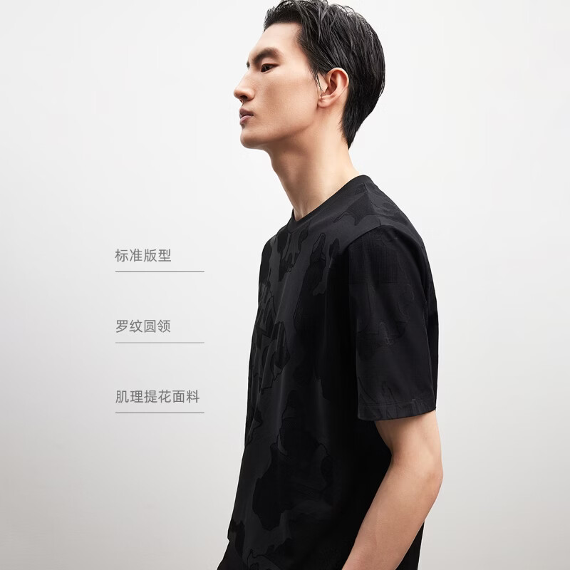 杰克·琼斯(JACK&JONES)男装夏季短袖T恤合集 226201197E40黑色 常规 XS (165)