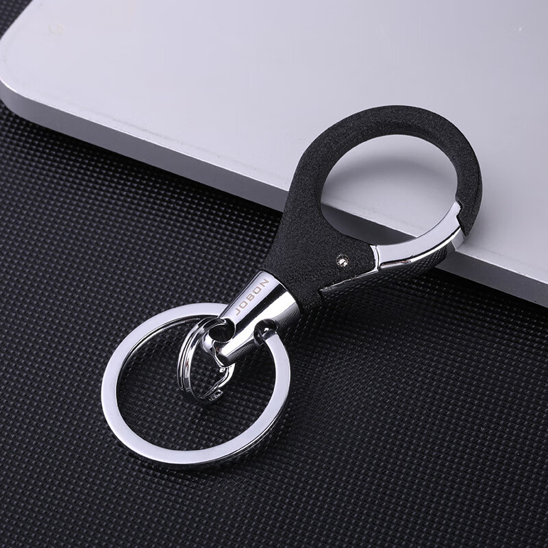 clcey情侣汽车钥匙扣简约磨砂金属合金链钥匙挂件创意礼品女 黑色