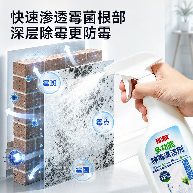 船牌清洁剂多功能除霉清洁剂墙体除霉剂防霉防潮清洁神器除味驱虫家用 【快速除霉】多功能除霉500ml*2瓶