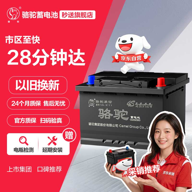 骆驼(CAMEL)汽车电瓶启停蓄电池EFB-70途观迈腾高尔夫帕萨特奥迪天籁