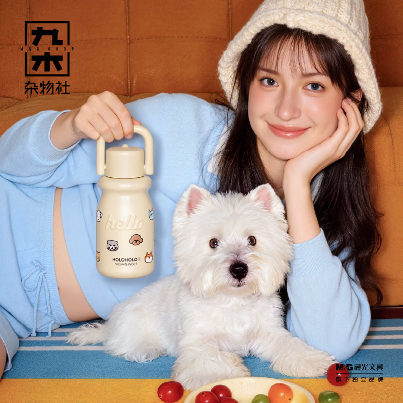 九木杂物社（M&G SHOP）杯子holoholo萌宠限定系列保温杯女大容量吸管水杯咖啡杯子