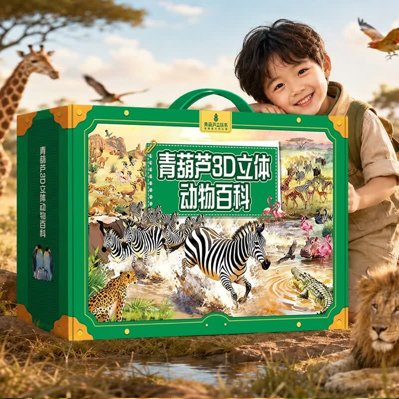 【礼盒装8册】动物百科3D立体剧场书 儿童立体机关书3-6-8-10岁幼儿科普绘本小学生博物大百科彩图注音少儿启蒙读物课外阅读男女孩节日生日送礼六一儿童节新年礼物