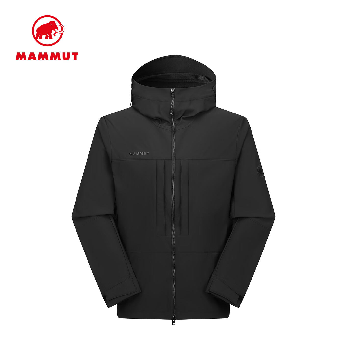 猛犸象（MAMMUT）Skintrack男士户外防风防泼水连帽舒适软壳夹克外套 黑色 3XL
