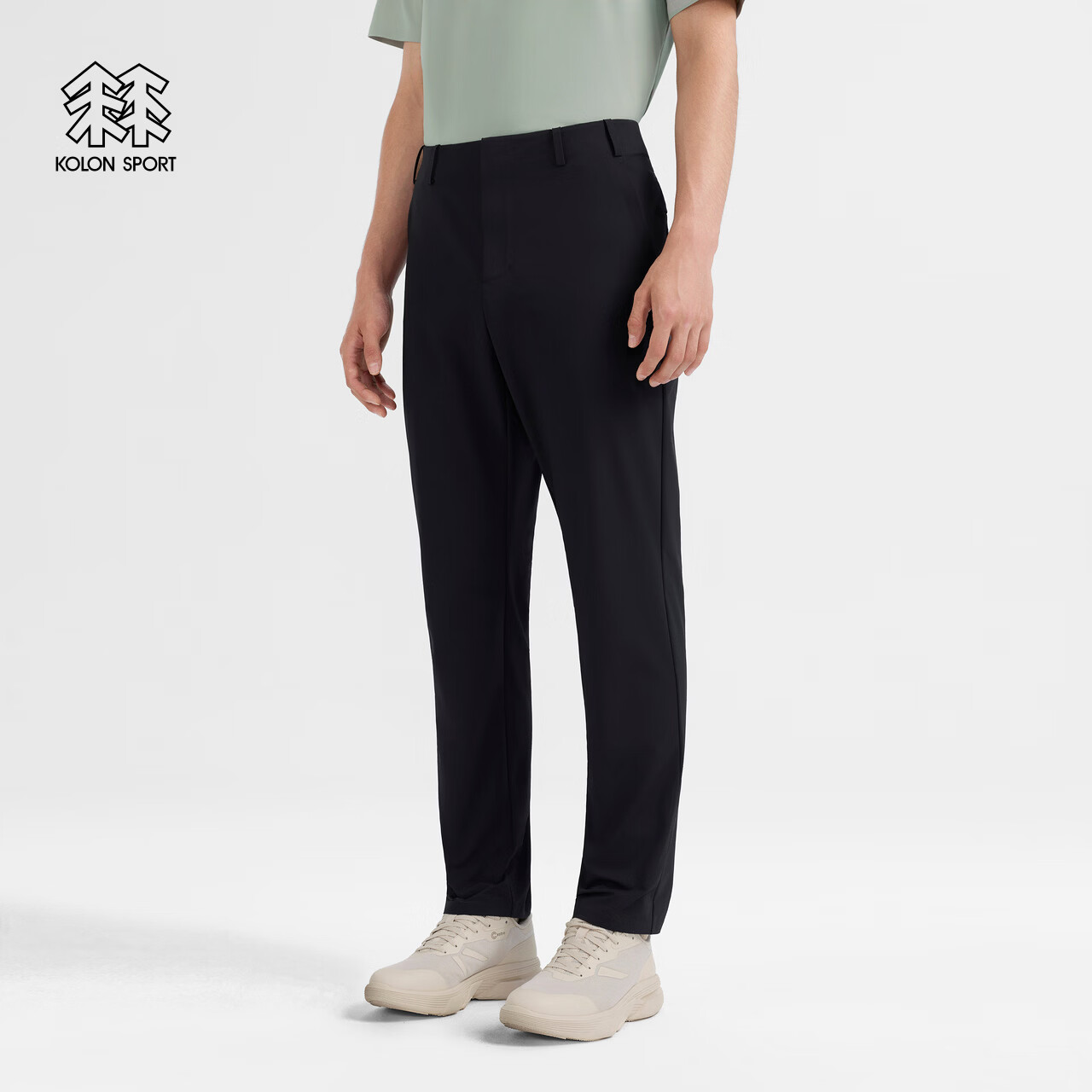 KOLON SPORT/可隆户外软壳裤 男士防泼水防风CUSTOM FIT拉绒长裤