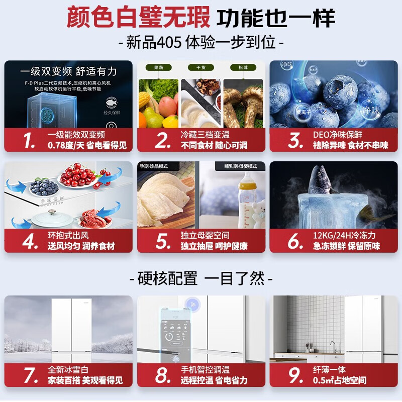 海尔BCD-405WLLTDEDW9U1冰箱真实使用感受,真相揭秘入手感受