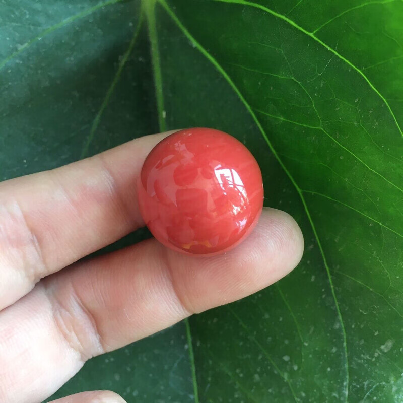 羽俙碧红珊瑚珠手串珊瑚天然珊瑚石天然佛珠散珠手链送礼藏族风情喜爱之 红色珊瑚圆珠约20mm一颗