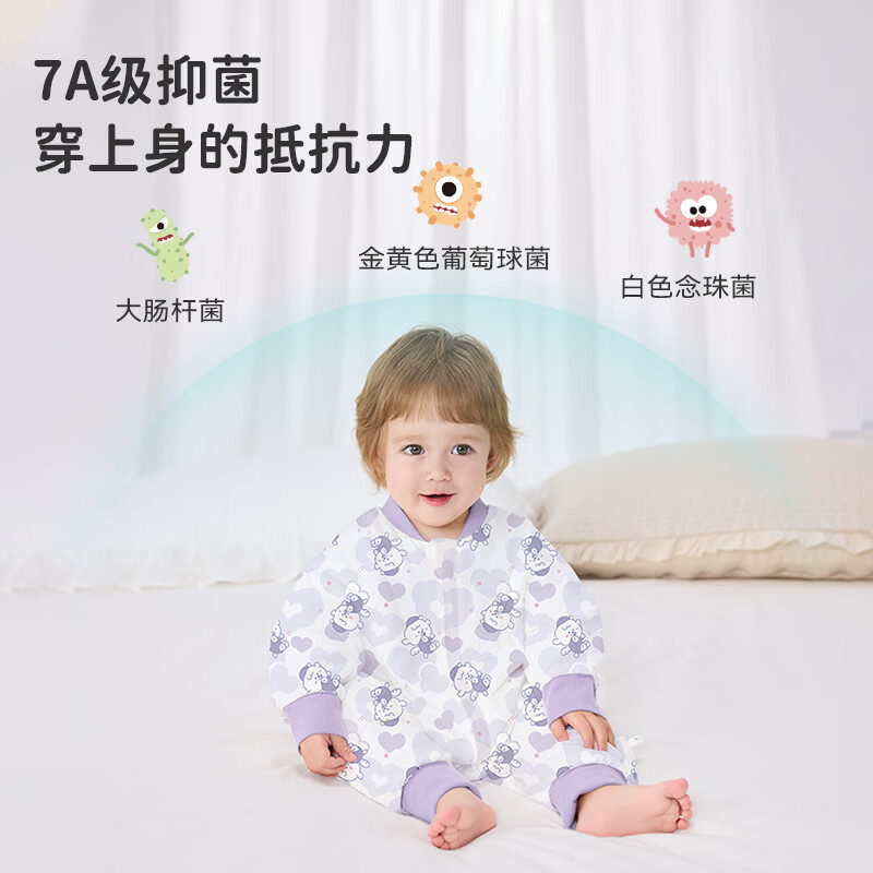 ibaby×outlast恒温夹棉儿童分腿睡袋婴儿宝宝包被秋冬加厚奈娃联名 冰蓝DIDI-60g 120码