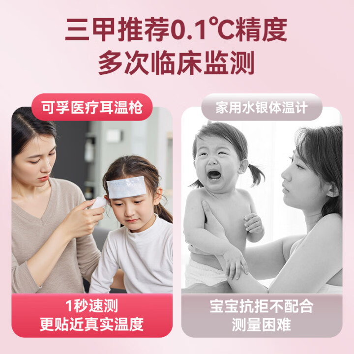 可孚电子体温计测耳温额温枪精准婴幼儿宝宝医用儿童温度计红外测温枪 【耳物两用17B】药房同款+一键静音+50组记忆