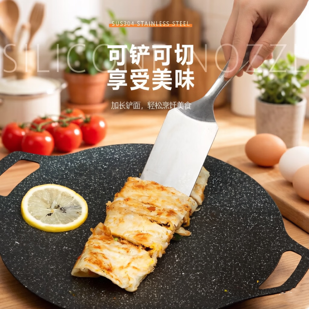 【精选直供】加厚不锈钢滤油煎铲家用炒菜漏铲防烫手柄厨房多功能 平煎铲【单支装】