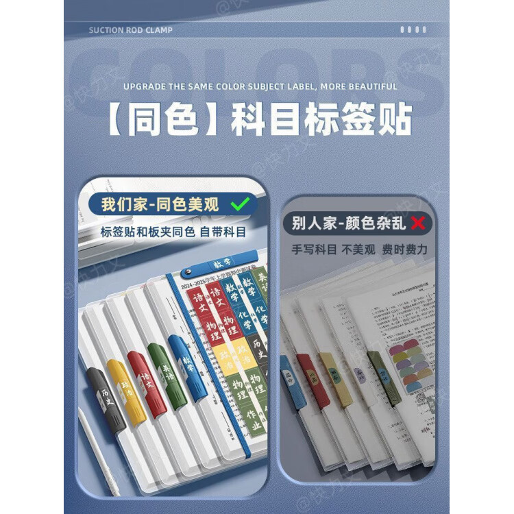 CRHMMFLFa3双旋转拉杆试卷夹子收纳固定整理神器a4资料夹抽杆夹初中生高中 【全套11科】语数英+政史地+物化生+综合作业 双夹款【可夹A3/A4】老师