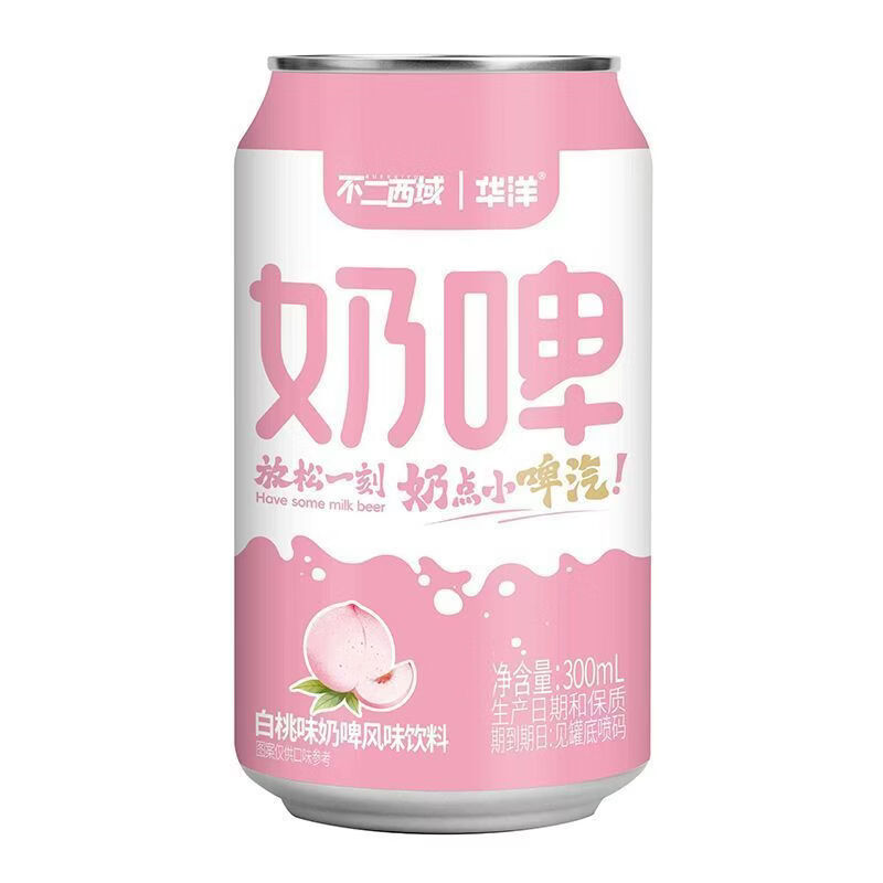 华洋不二西域联名奶啤混合口味 新疆风味乳酸菌发酵牛奶聚会畅饮饮料 奶啤原味 300mL 12罐 整箱装