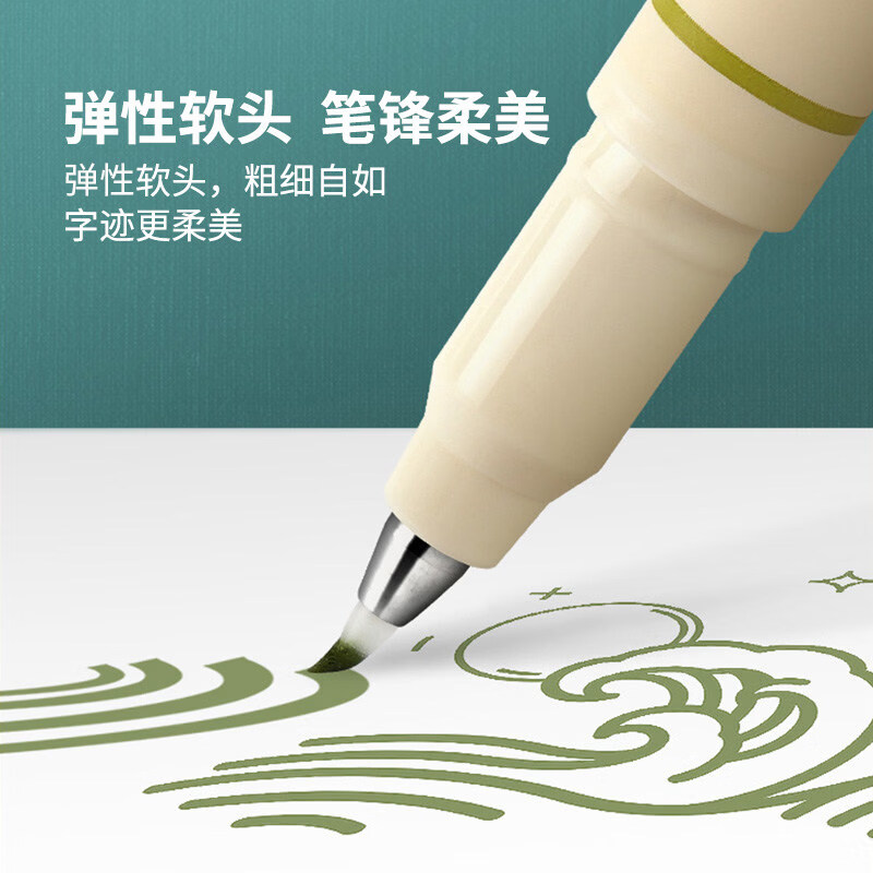 点石制笔软头彩色柔绘笔Brush美术绘画专用一年级幼儿园小学生手账标记书法粗款大中小楷动漫勾线秀丽笔827 DS-827-1四季色柔绘笔12支套装