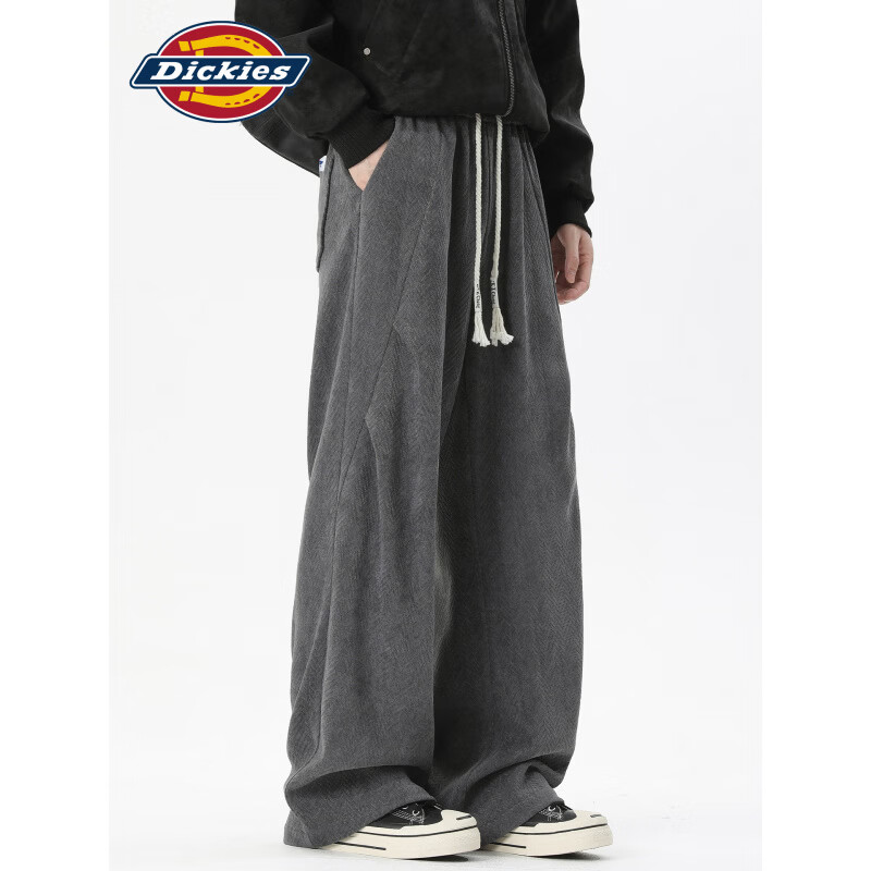 Dickies美式复古休闲裤男士2026秋季新款宽松垂感百搭时尚运动长裤子男装 黑色 【官方正品】 5XL 【建议215-235斤】