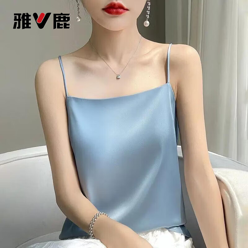 雅鹿2026夏季吊带女士夏季西装女内白色美背缎面气质醋酸打底上衣背心 香槟色工厂直发 XL 115-130120-135