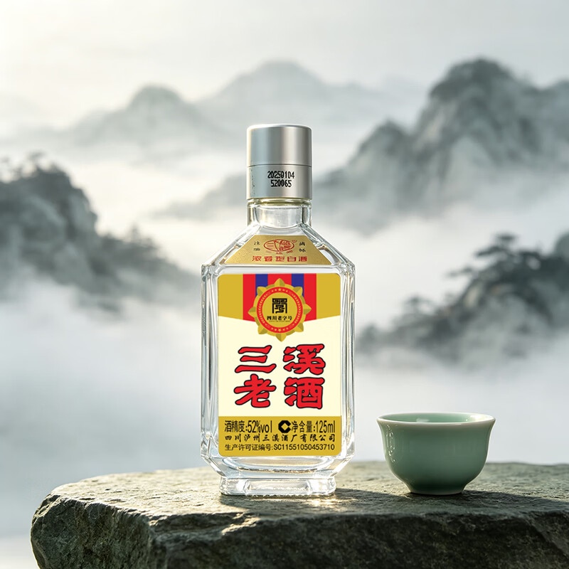 三溪52度三溪老酒 125ml 老窖池群酿造 高端浓香小酒 自饮 聚会 收藏 52%vol 125mL 2瓶