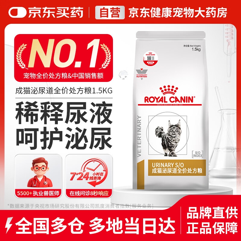 皇家泌尿道处方猫粮LP34稀释尿液溶解鸟粪石粮1.5KG