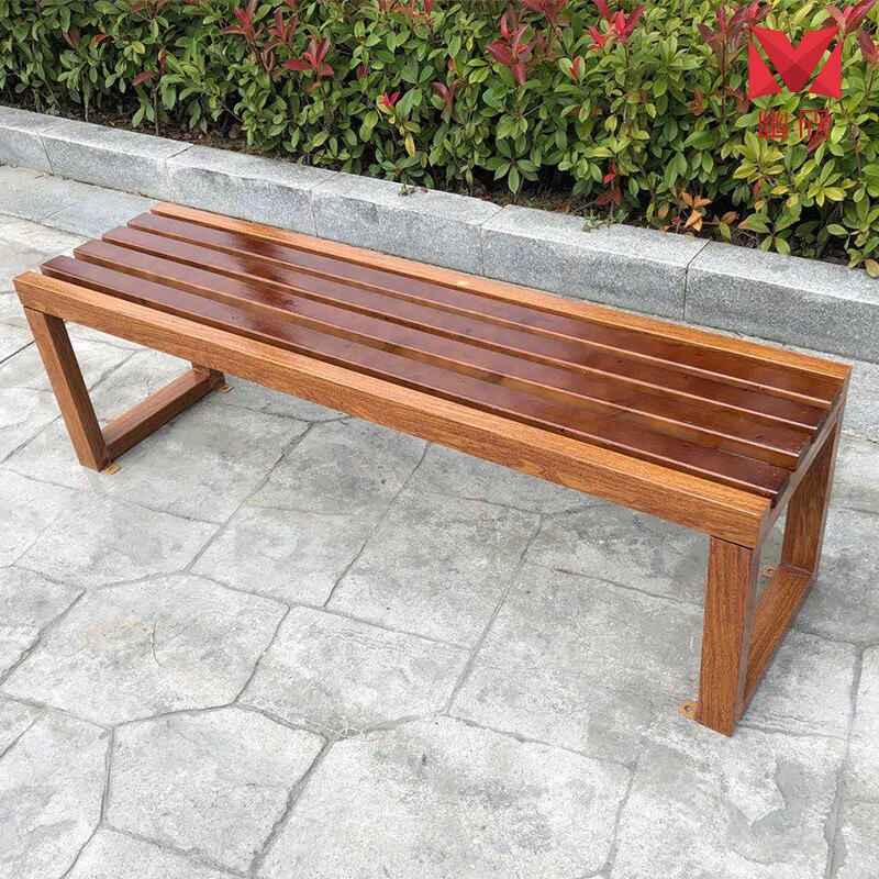 篮球场休息椅 户外公园椅防腐木座椅广场小区休息长椅商场篮球场 1米*