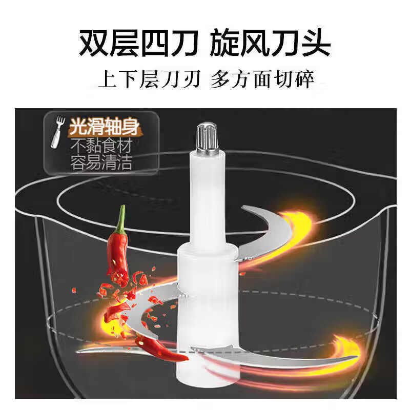 SUPL绞馅机德国2026新款绞肉机家用小型2L3升商用5升大容量电动多功能料理机打蒜和面切菜不锈钢辅食机 3L 两档/1套钢刀/300W