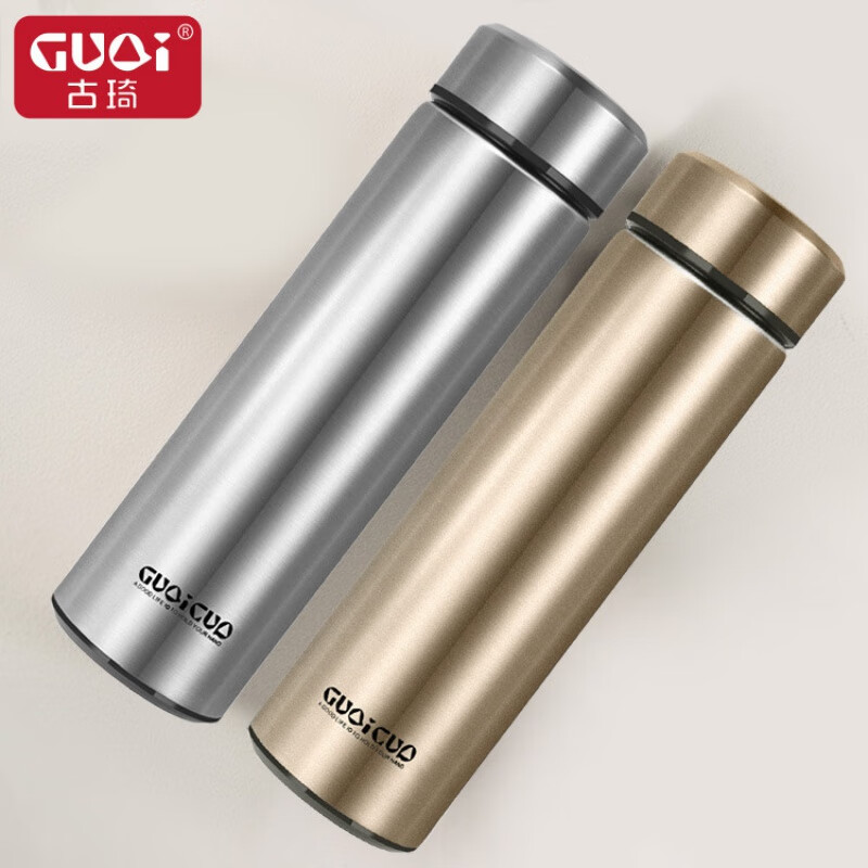 古琦保温杯男女士304不锈钢直身杯车载水杯便携激光打标