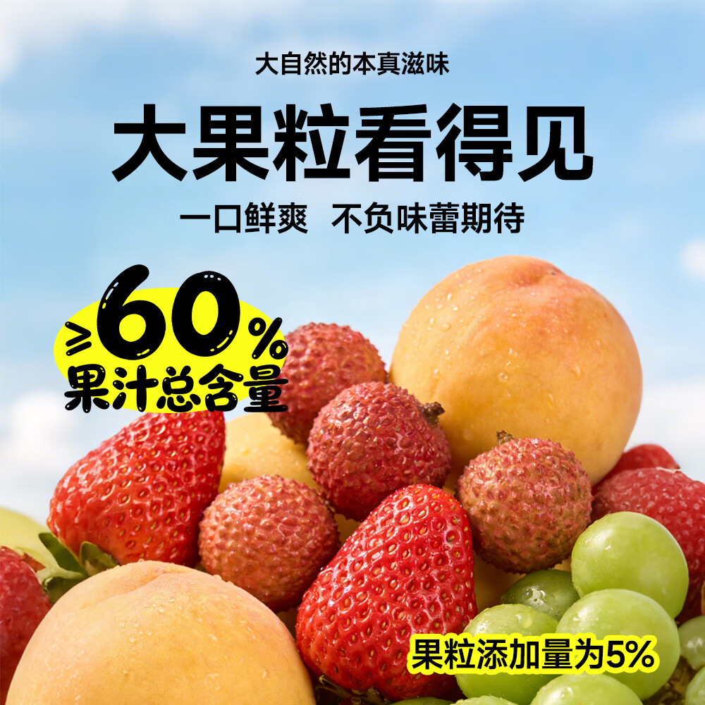 葡口(pukou)果肉饮料果汁清甜解腻饮料健康饮品干净0添加防腐剂 家庭组合装【490ml*6罐+238ml*10罐】 0添加防腐剂