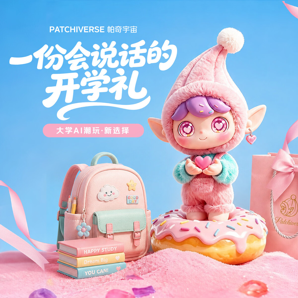 PATCHIVERSE帕奇宇宙情绪小精灵AI陪伴机器人AI互动玩偶智能玩具女孩生日礼物