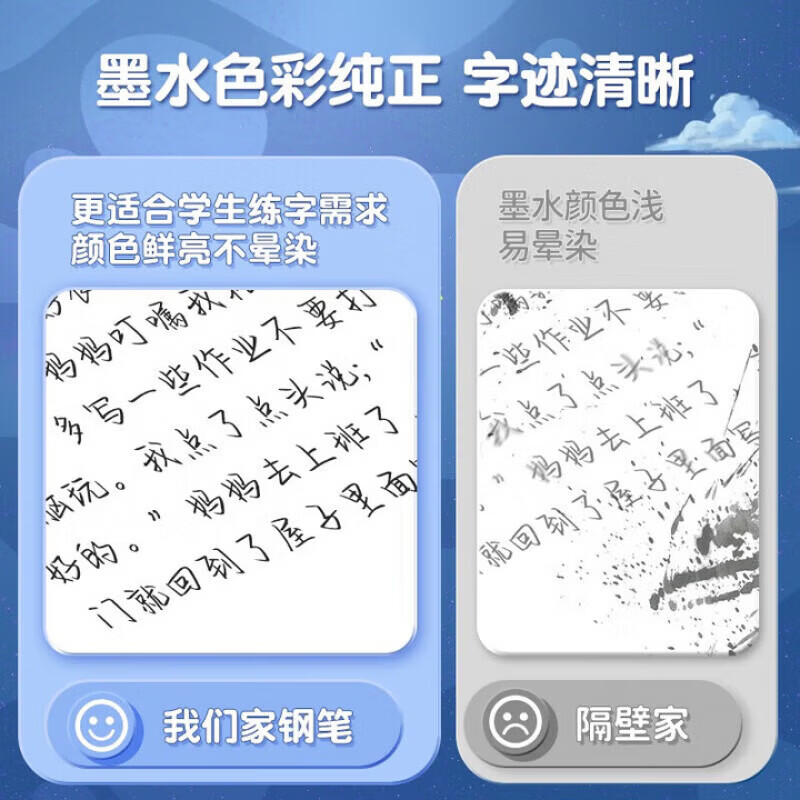 GERTHRON德国钢笔小学生3-6年级可换墨囊练字专用热可擦蓝黑色男士高档女生儿童三年级送老师教师节礼物 【1支】蓝色 钢笔+可擦30支晶蓝墨囊+润笔器