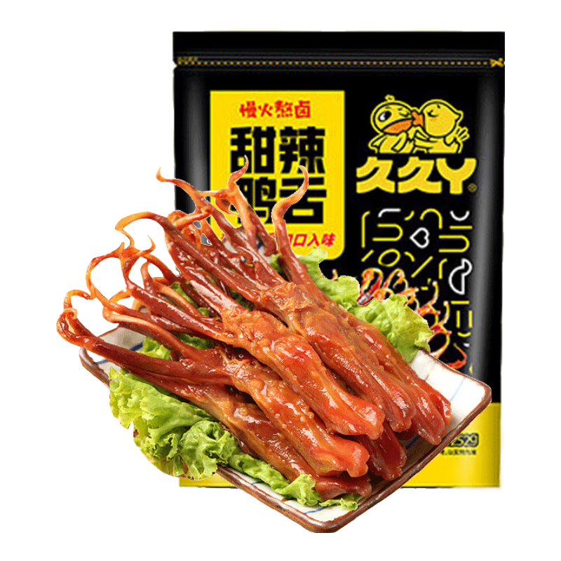 久久丫甜辣大鴨舌252g 休閑鹵味解饞肉類下酒零食熟食鴨貨 獨(dú)立小包裝