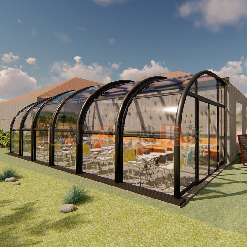 戴菲莱防违建阳光房定制智能推拉折叠伸缩别墅露台楼顶庭院铝合金玻璃