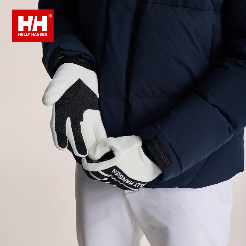 HELLY HANSEN, H/H海丽汉森hh26冬 户外抓绒保暖运动手套 白色 M