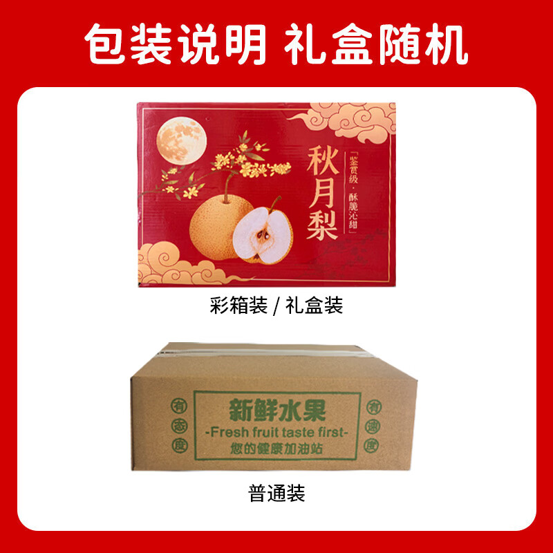 鲁禧山东秋月梨水果梨子生鲜 教师节中秋礼盒送礼 当季新鲜脆甜 5斤普通装【单果350g起】净4.5斤