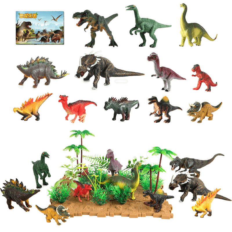 勾勾手 儿童玩具 恐龙玩具 仿真模型 男孩霸X龙 野生动物恐龙场景套装 12只装+32场景 T1501 生日礼物